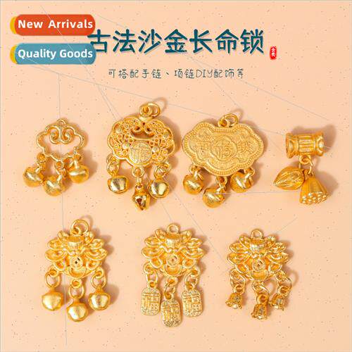 lotus long life locks two happiness pendant ancient DIY neck