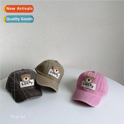 Letter bear washed children baseball cap software do old Kor
