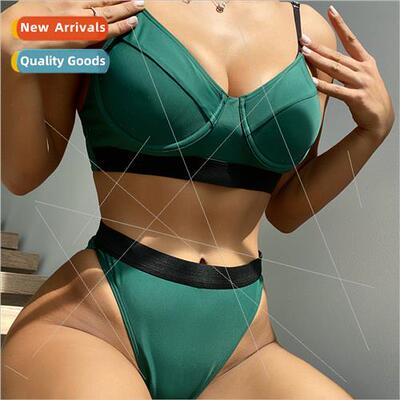 New steel brace bikini 2022 swimsu Europe sexy midriff banda