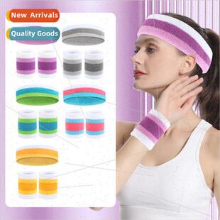 Headbands Wrist Guards Sports Sets Colorful Fness Fashion