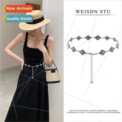 Design sense dress women waist chain decorative camellia pen