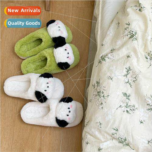 cute cartoon blush dog plush slippers home -slip head slippe