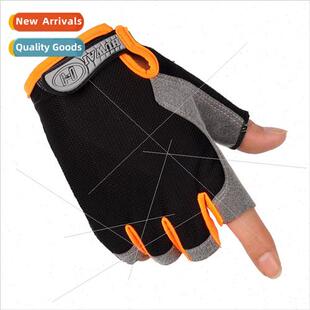 women thin half gloves finger riding men cycling Fness mesh