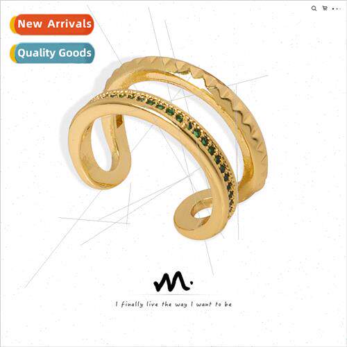 Europe new fashion niche copper material wh diamonds double