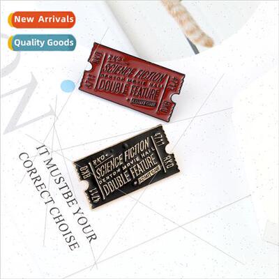Creative fashion jewelry badges cute chic movie ticket brooc