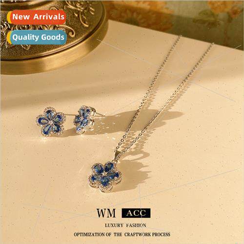 lver needle zirconia flower earrings 2022 winter new tide ea