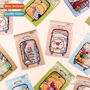 Construction food piggy raccoon luggage stickers large size