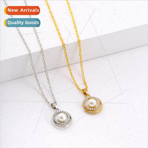 New round hollow pearl necklace niche design temperament fem