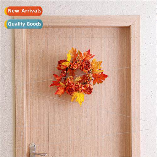Harvest Festival Maple Leaf Vine Wreath Halloween Autumn Col