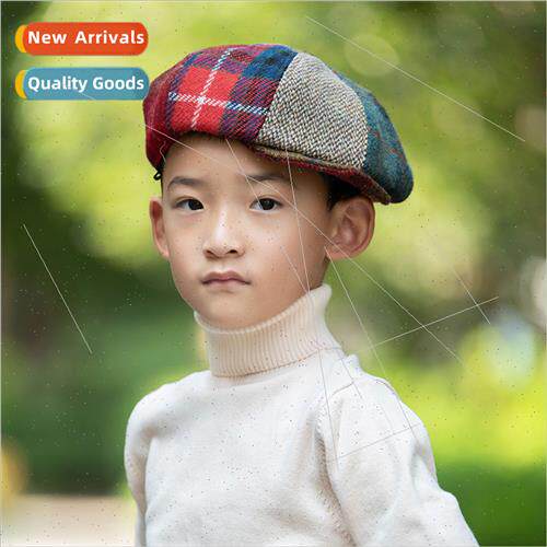 Brish original Harris tweed autumn winter children beret ler