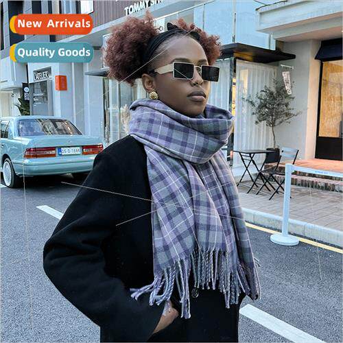 Autumn winter new scarf women imation cashmere plaid shawl l