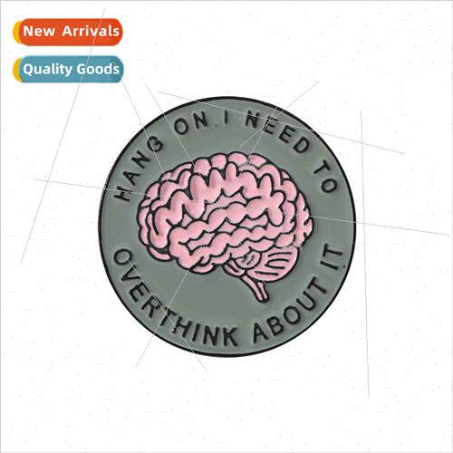 creative mental health text body organ brooch brain shape pe