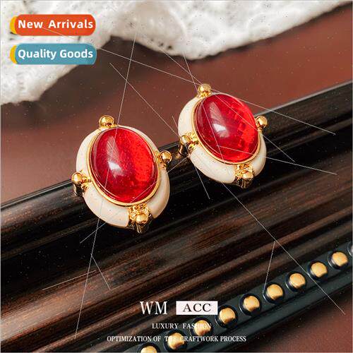 lver Needle Oil Drop Oval Earrings Electroplating Antique Ea