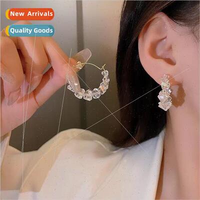 summer earrings Koreasimple cool crystal circles wh earrings