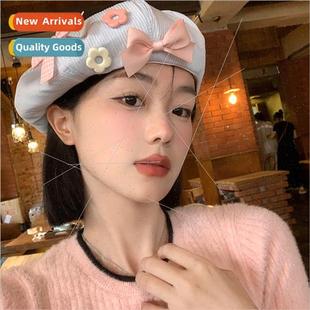 Belle female flower beret hundred Bow cute painter Japan