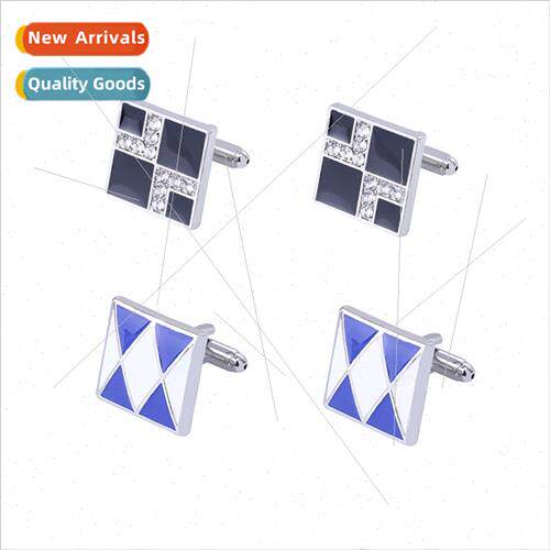 Diamonds Geometric Creative Shape Gold French Cufflinks Men