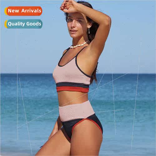 Europe sports bikini swimsu summer new su high-waisted conse