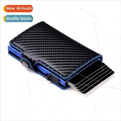 RFID Anti-theft Brush Aluminum Alloy de Push Trial Card Case