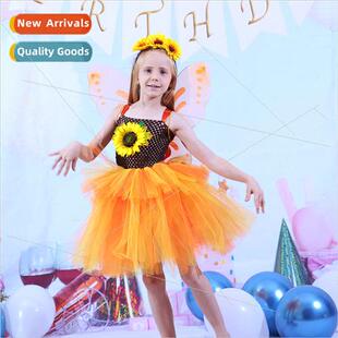 Puffy Butterfly Fairy Girls Princess Flower Mesh Sunflower