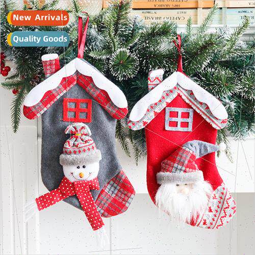 Medium Christmas stocking gift gift bag Christmas house mode