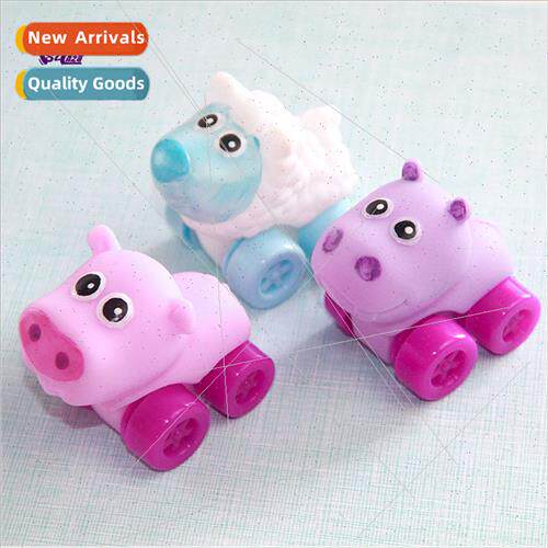 Infants young children soft rubber wheel toy car drop cartoo