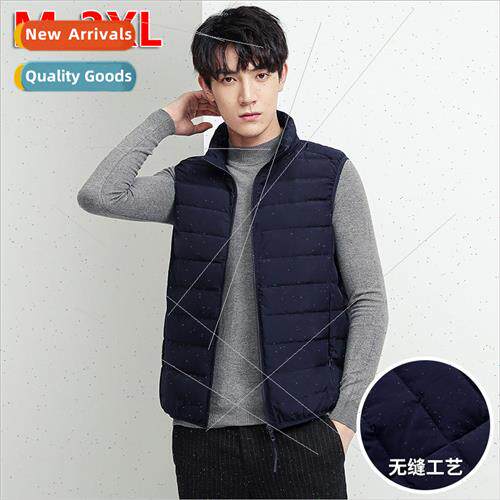 Autumn winter new light seamless down jacket vest men 90 whe