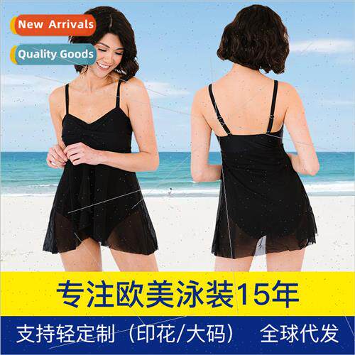 solid color halter swim skirt V-neck ladies swimsu fashion n