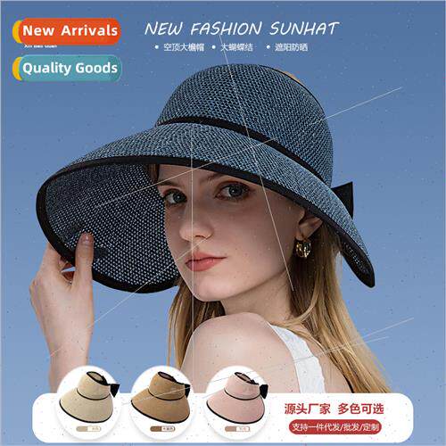 8084 straw hat Korea  hollow top hat female summer sunscreen