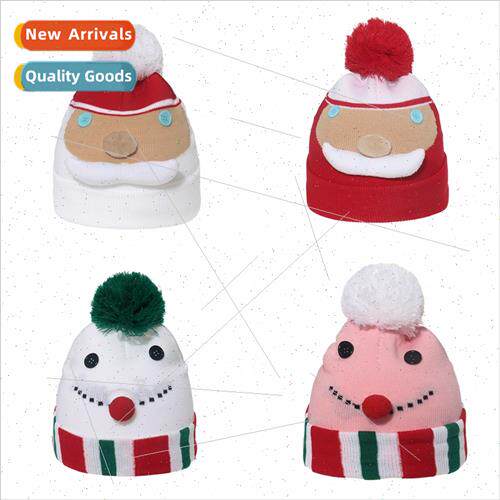 Winter Father Christmas handmade snowman woolen hat holiday