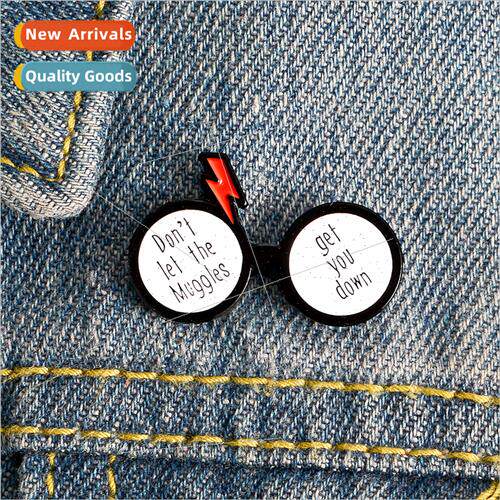 Magician glasses enamel pin creative fun lightning magic car