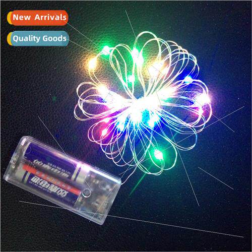 Colorful led copper wire light string Battery box Christmas