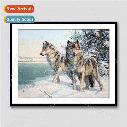 Diamond painting new animal series wolf in snow living room