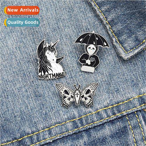 Halloween Punk Unicorn Pin Umbrella Skull Ghost Pin Punk But
