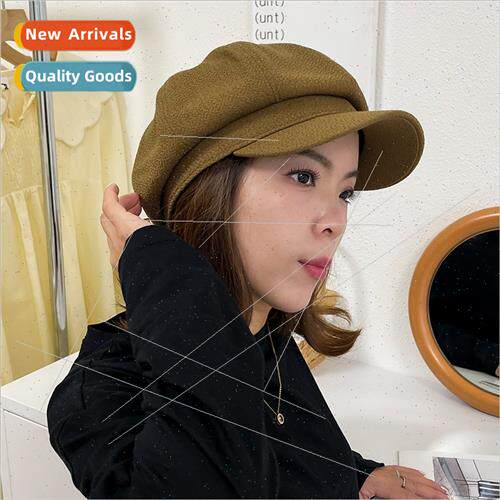 Autumn winter Korean  painter cap show face small beret vers