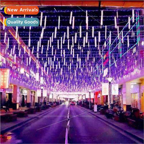 Outdoor Solar Meteor Shower led string lights patio set hang