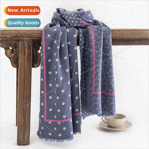Polka dot printing faux cashmere scarf female 2023 fall wint