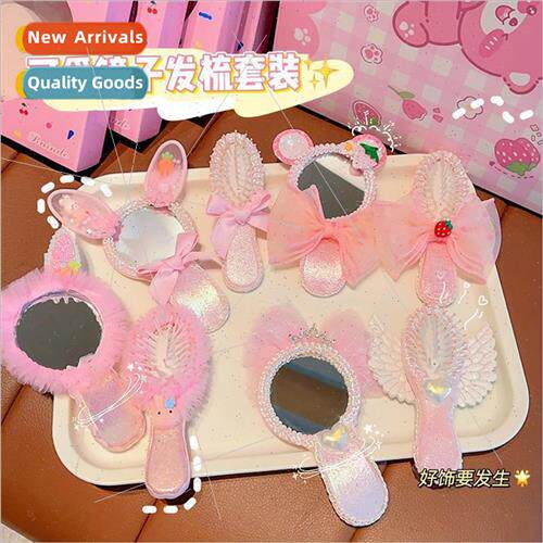 Cute children hair comb wh mirror small comb comb broken hai