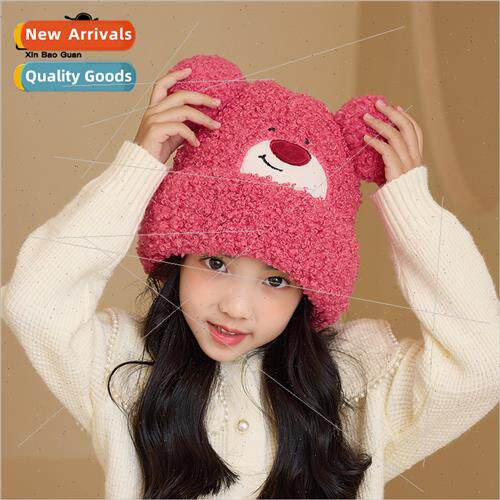 2158 cute cartoon children hats winter boys female baby plus