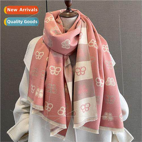 Butterfly double-sided imation cashmere scarf female winter