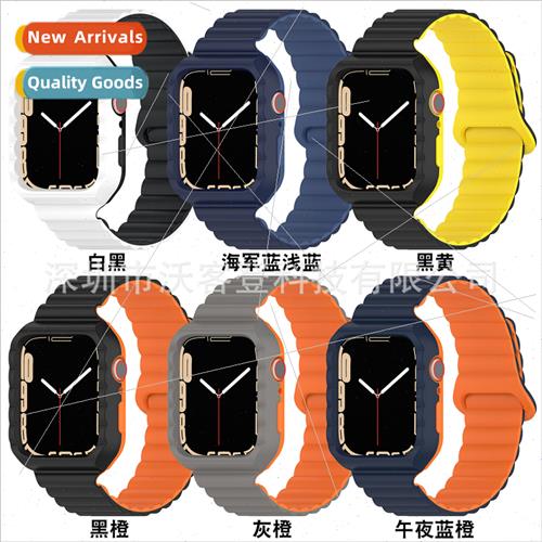 适用apple watch two-color onePCS magnetic silicone strap app图片
