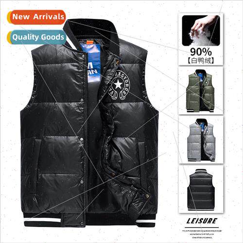 Down vest men 2023 warm casual vest whe duck down vest autum