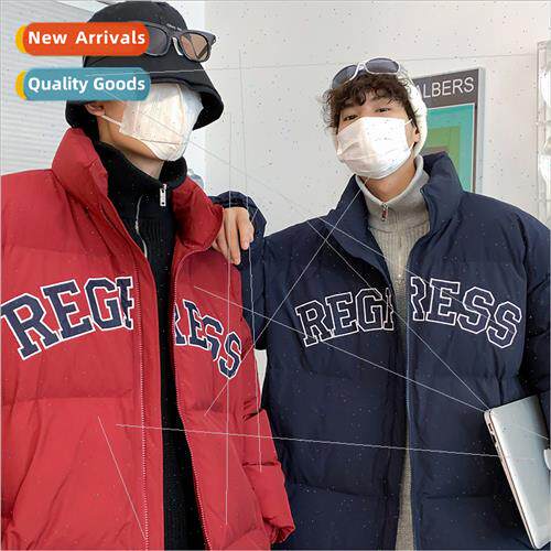 Standing collar letter cotton jacket men fall winter tide lo