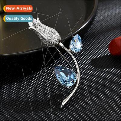 xury exquise Austrian crystal flower brooch women su jacket