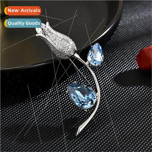 xury exquise Austrian crystal flower brooch women su jacket