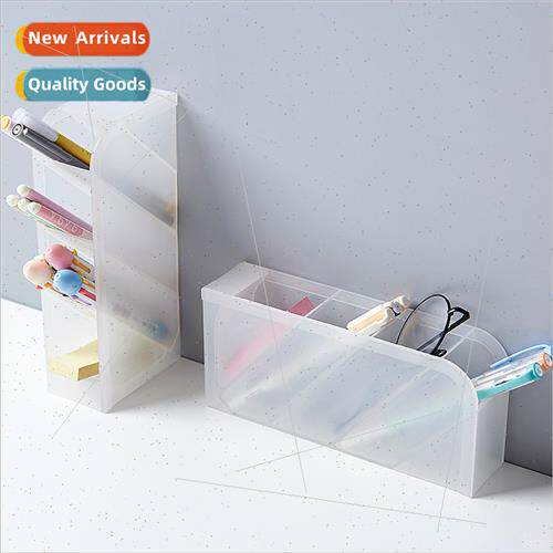 Plastic Desktop Organizer Transparent Pen Holder Frosted mpl
