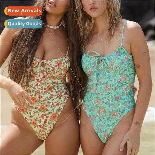 2024 New Bikini Womens One-piece Swimsu Digal Printed Soft W