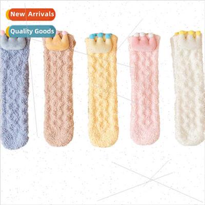 Coral velvet socks women fall winter does not lose hair crow