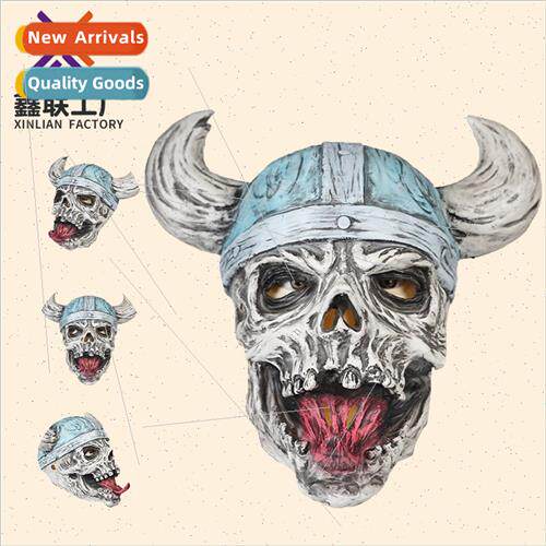 Halloween ugly latex skull cover mask new Viking helmet cost