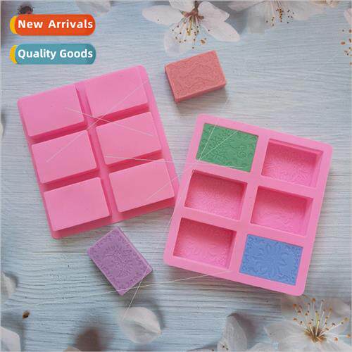 licone 6 square pattern soap cake jelly pudding soap cake mo