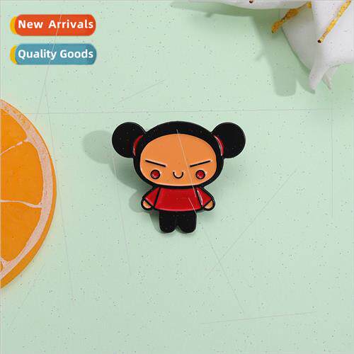 Creative new cartoon Chinese girl modeling brooch personaliz